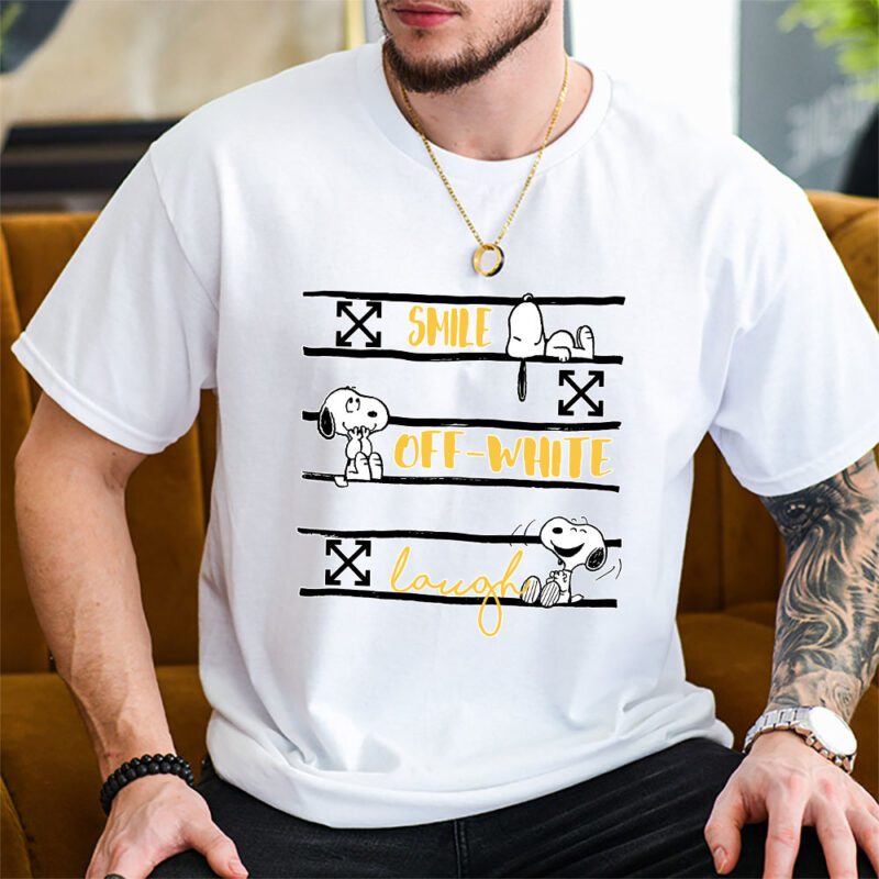 Snoopy Offwhite Unisex T Shirt Cotton Tee TAT7331 2