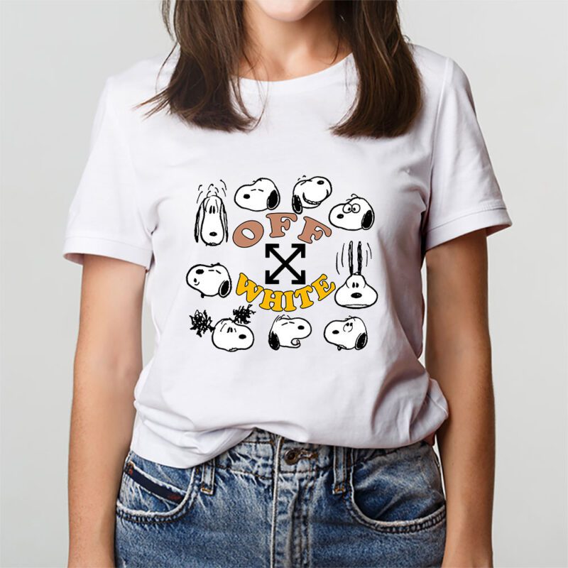 Snoopy Offwhite Unisex T Shirt Cotton Tee TAT7333 3