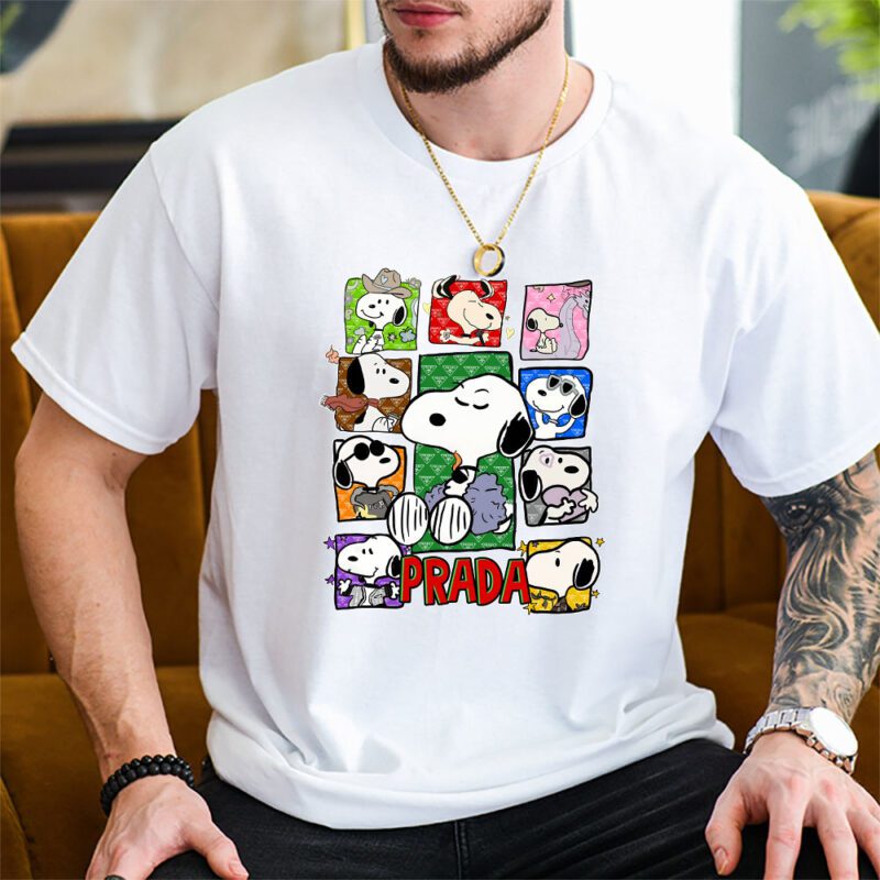 Snoopy Prada Unisex T Shirt Cotton Tee TAT7346 2