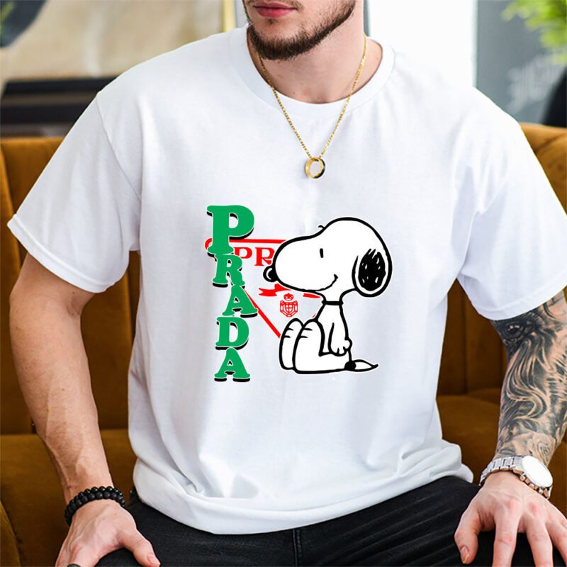 Snoopy Prada Unisex T Shirt Cotton Tee TAT7347 2