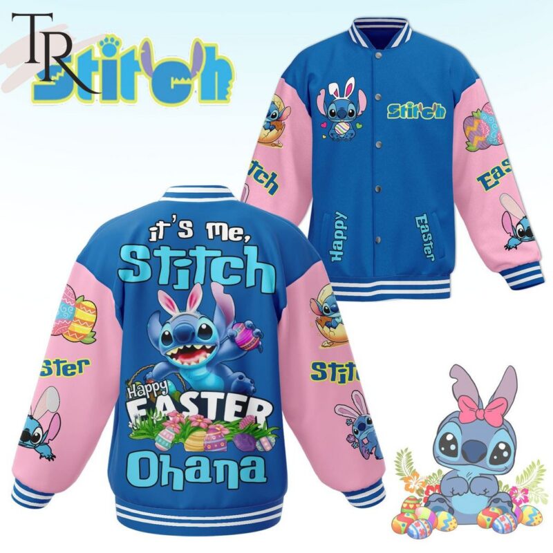 Stitch Happy Easter Ohana Baseball Jacket TBJ1145