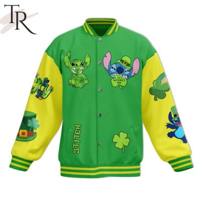 Stitch Let the Shenanigans Begin St. Patrick's Day Baseball Jacket TBJ1148 2 Stitch Let the Shenanigans Begin St. Patricks Day Baseball Jacket TBJ1148 2