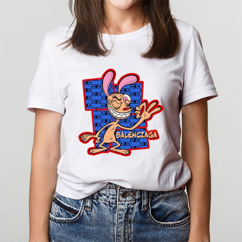The Ren Stimpy Show Balenciaga Unisex T Shirt Cotton Tee TAT7428 3