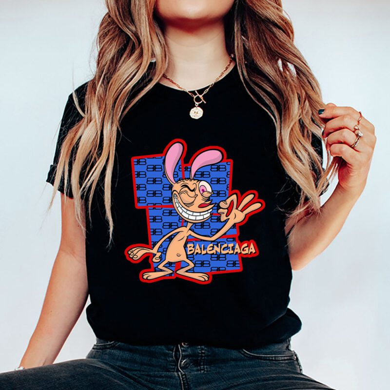 The Ren Stimpy Show Balenciaga Unisex T Shirt Cotton Tee TAT7428 5
