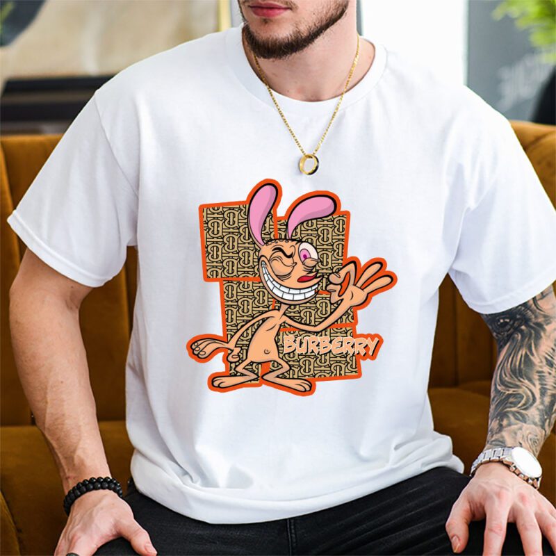 The Ren Stimpy Show Burberry Unisex T Shirt Cotton Tee TAT7427 2