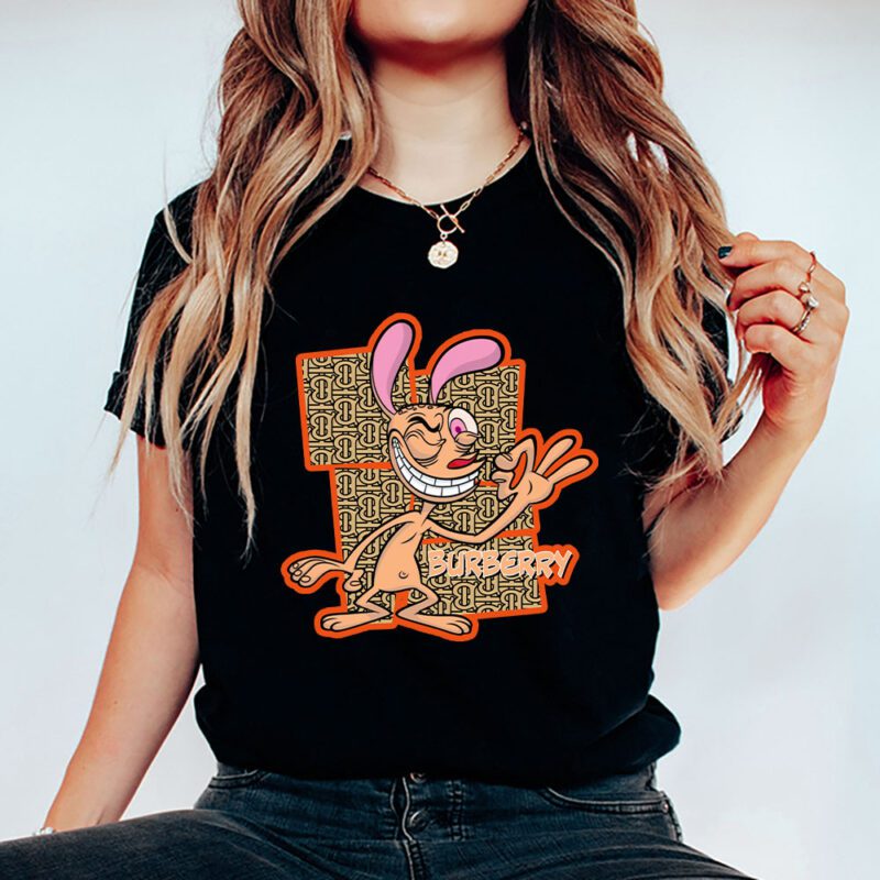 The Ren Stimpy Show Burberry Unisex T Shirt Cotton Tee TAT7427 5