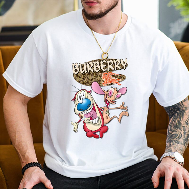The Ren Stimpy Show Burberry Unisex T Shirt Cotton Tee TAT7429 2