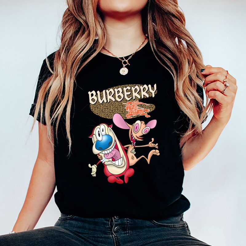 The Ren Stimpy Show Burberry Unisex T Shirt Cotton Tee TAT7429 5