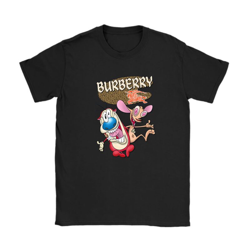 The Ren  Stimpy Show Burberry Unisex T-Shirt Cotton Tee TAT7429