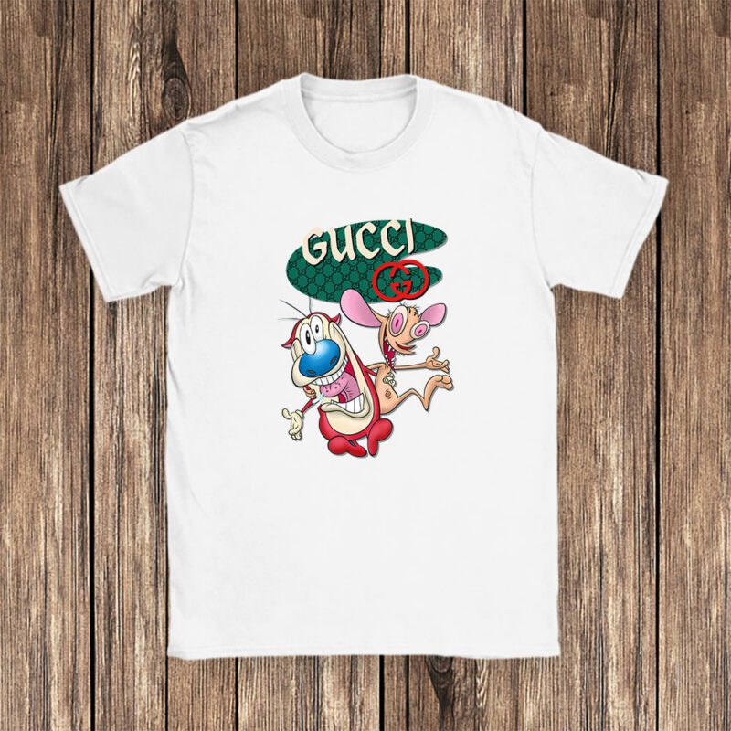 The Ren Stimpy Show Gucci Brand Unisex T Shirt Cotton Tee TAT6601 1