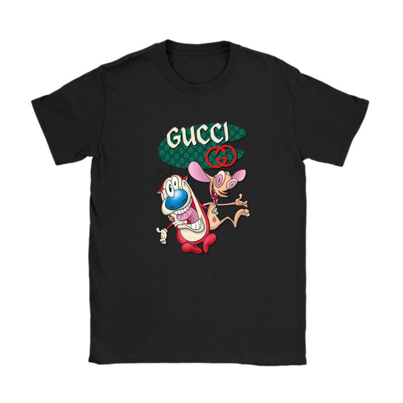 The Ren Stimpy Show Gucci Brand Unisex T-Shirt Cotton Tee TAT6601