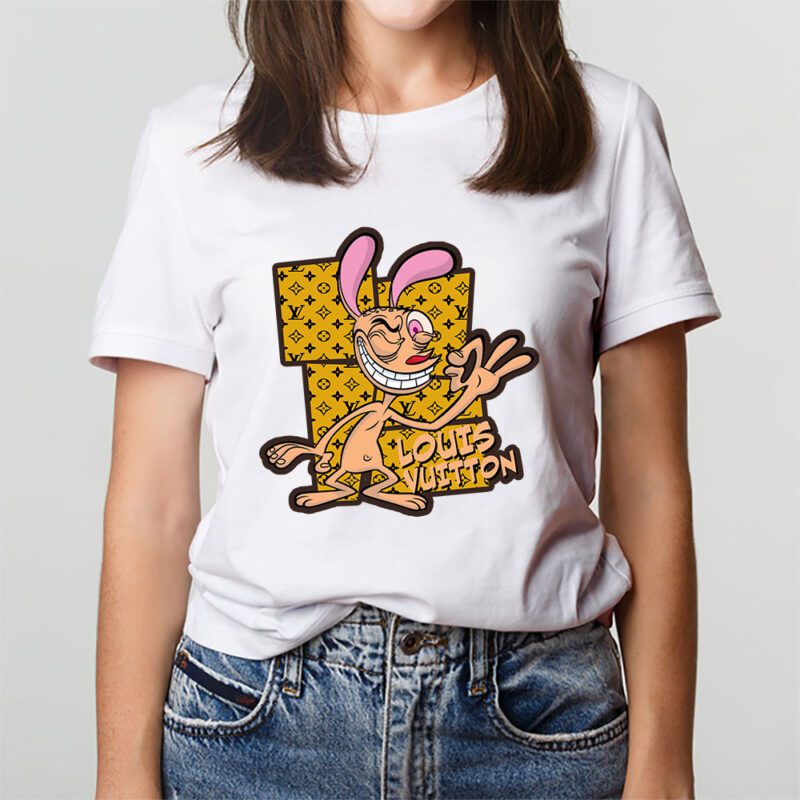 The Ren Stimpy Show Louis Vuitton Unisex T Shirt Cotton Tee TAT7433 3