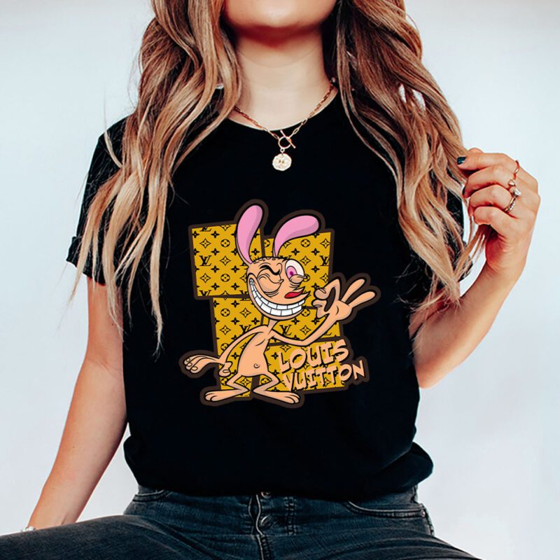 The Ren Stimpy Show Louis Vuitton Unisex T Shirt Cotton Tee TAT7433 5