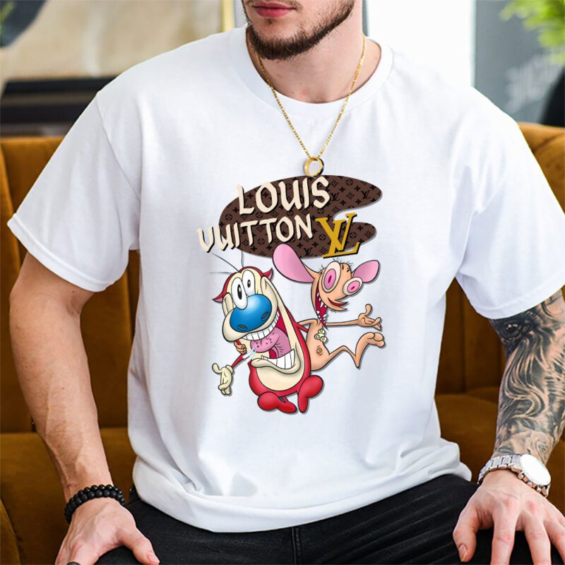 The Ren Stimpy Show Louis Vuitton Unisex T Shirt Cotton Tee TAT7434 2