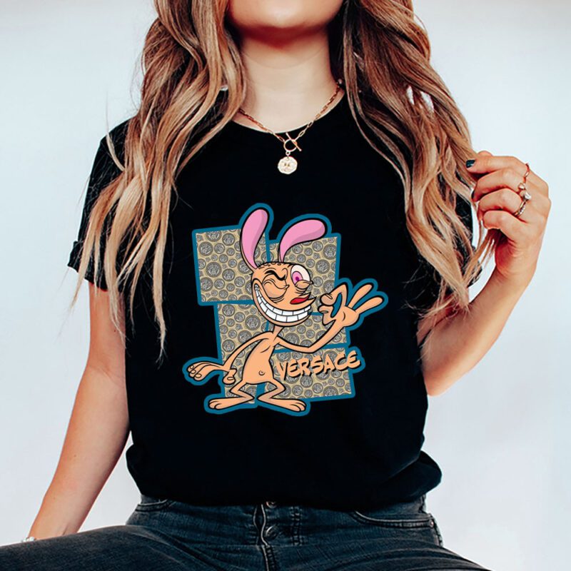 The Ren Stimpy Show Versace Unisex T Shirt Cotton Tee TAT7441 5
