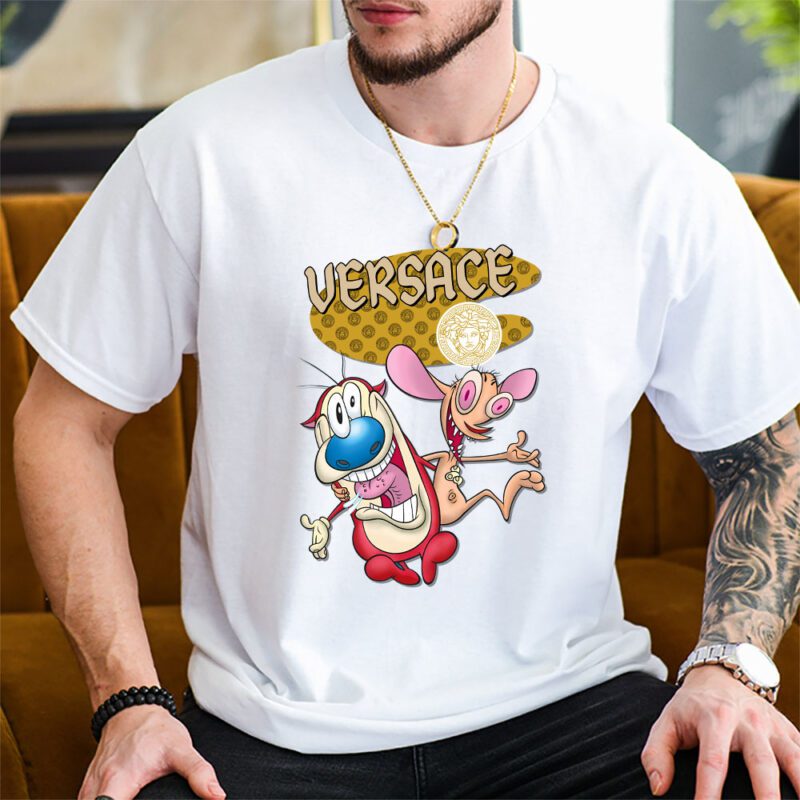 The Ren Stimpy Show Versace Unisex T Shirt Cotton Tee TAT7442 2