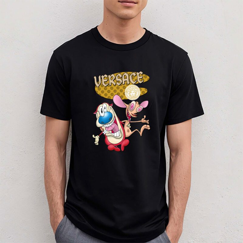 The Ren Stimpy Show Versace Unisex T Shirt Cotton Tee TAT7442 4