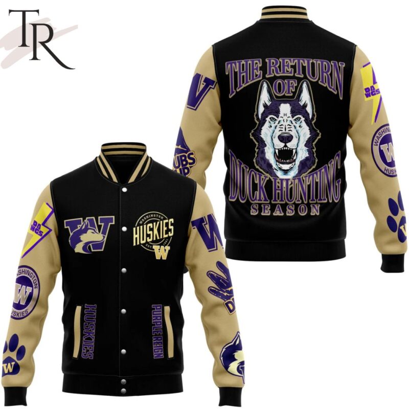 The Return Of Duck Hungting Season Washington Huskies Baseball Jacket TBJ1156