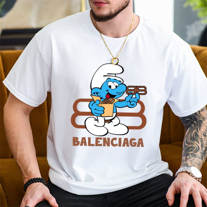 The Smurfs Balenciaga Unisex T Shirt Cotton Tee TAT7446 2