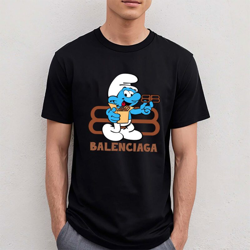 The Smurfs Balenciaga Unisex T Shirt Cotton Tee TAT7446 4