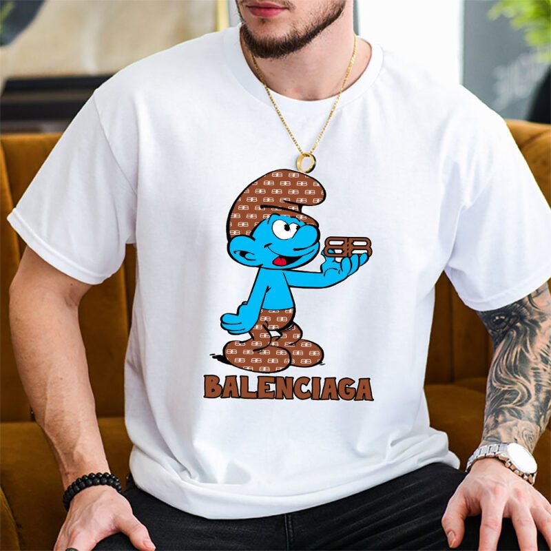 The Smurfs Balenciaga Unisex T Shirt Cotton Tee TAT7453 2