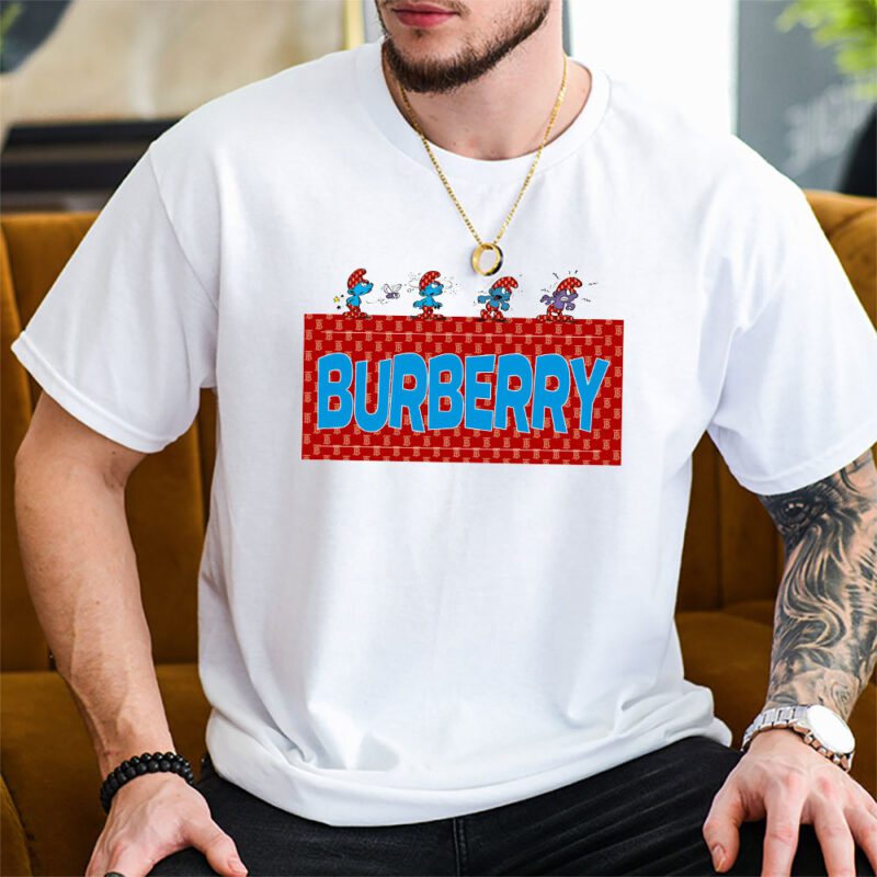 The Smurfs Burberry Unisex T Shirt Cotton Tee TAT7448 2