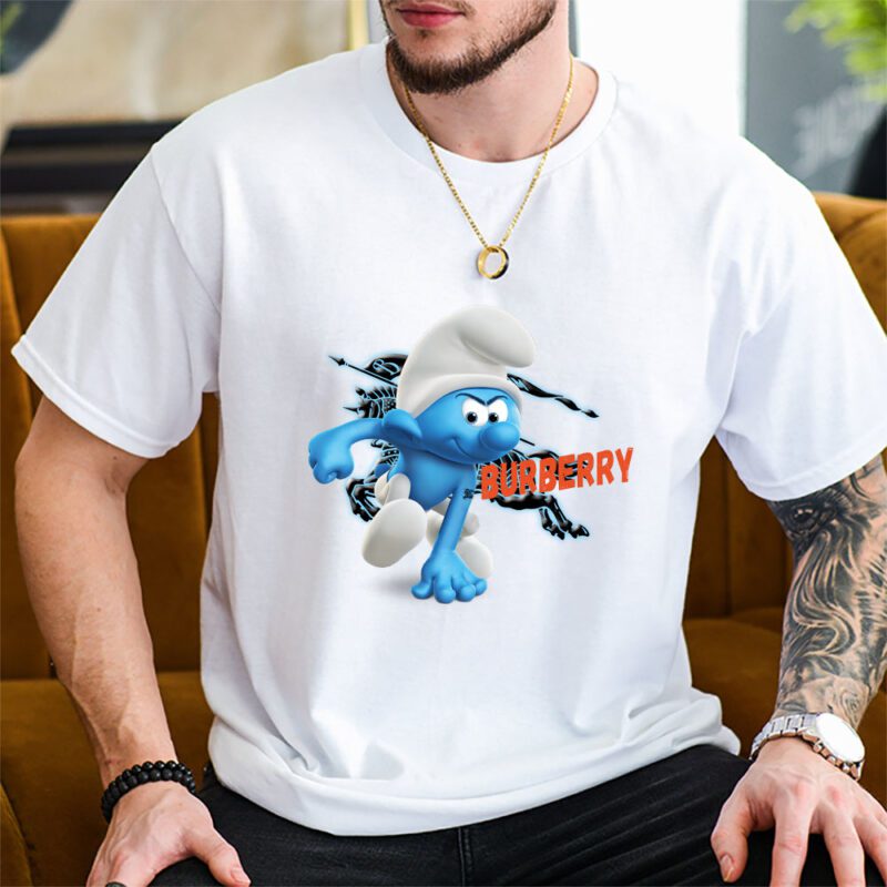 The Smurfs Burberry Unisex T Shirt Cotton Tee TAT7450 2