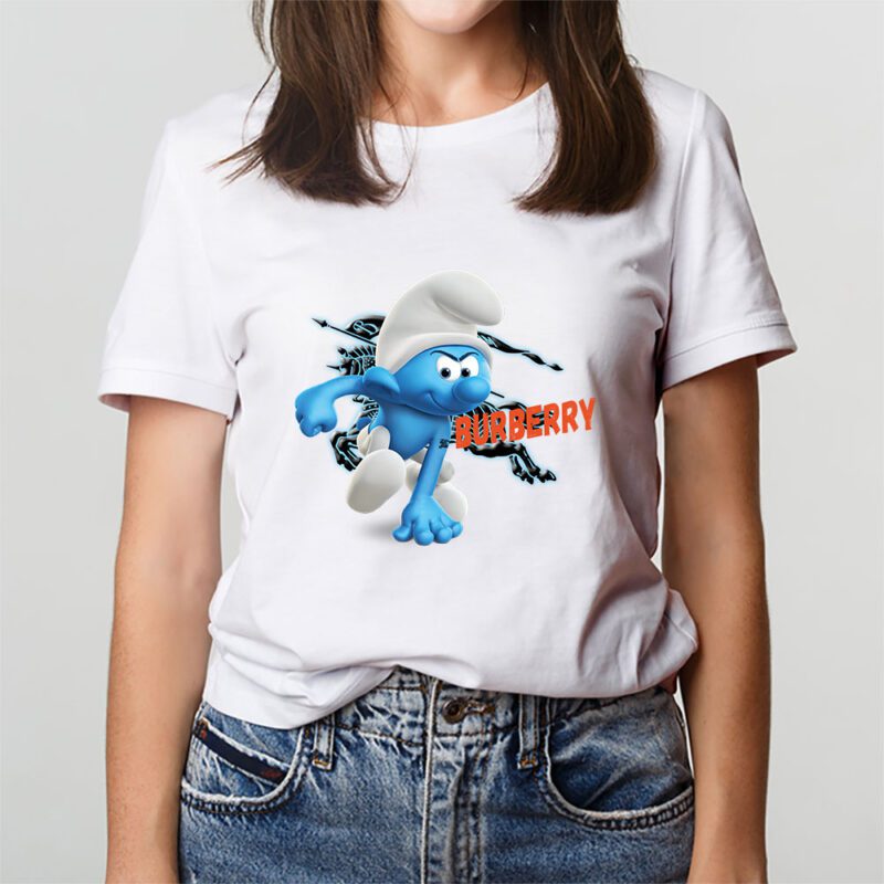 The Smurfs Burberry Unisex T Shirt Cotton Tee TAT7450 3