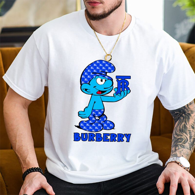 The Smurfs Burberry Unisex T Shirt Cotton Tee TAT7452 2