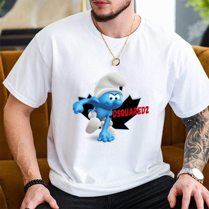 The Smurfs Dsquared2 Unisex T Shirt Cotton Tee TAT7460 2
