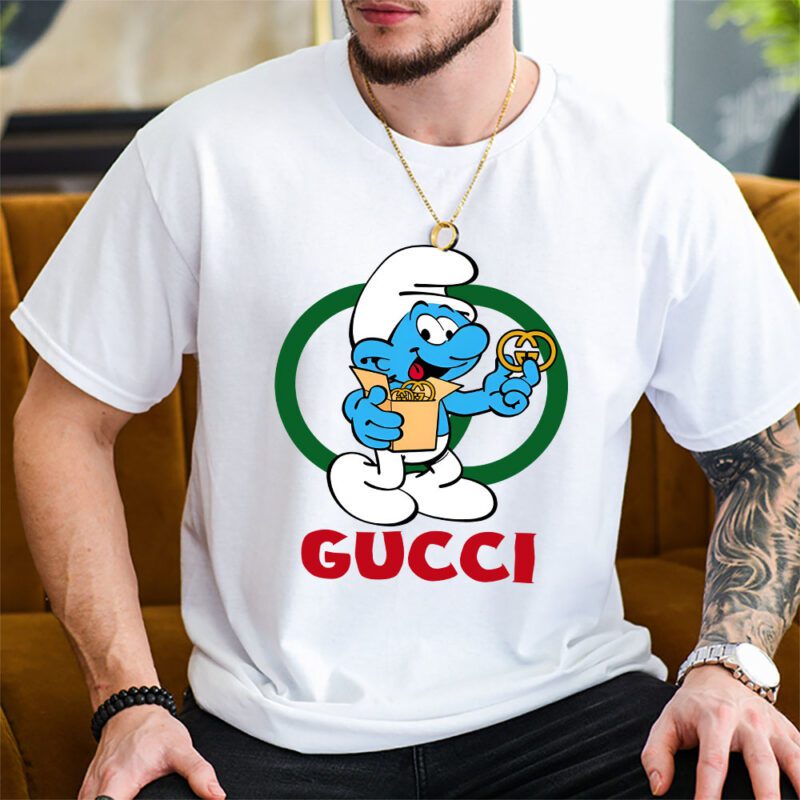 The Smurfs Gucci Unisex T Shirt Cotton Tee TAT7464 2
