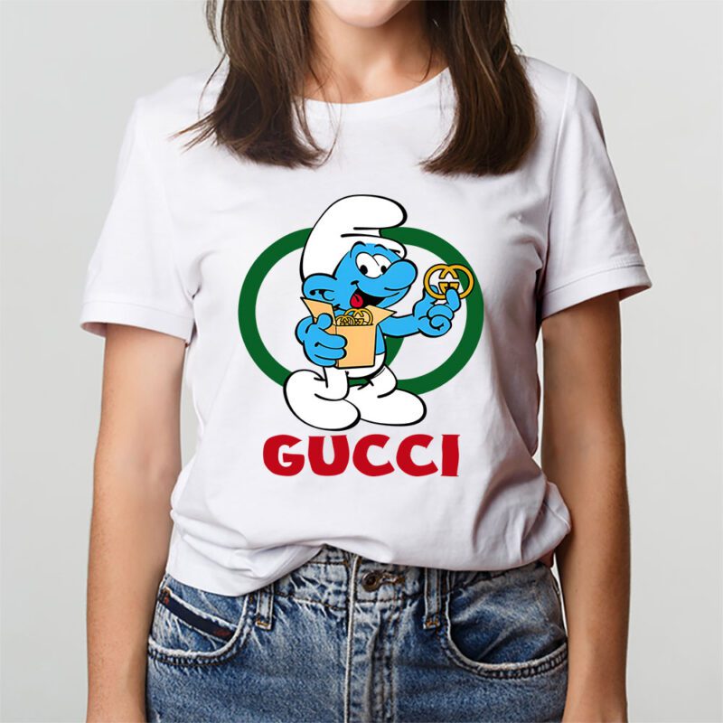 The Smurfs Gucci Unisex T Shirt Cotton Tee TAT7464 3