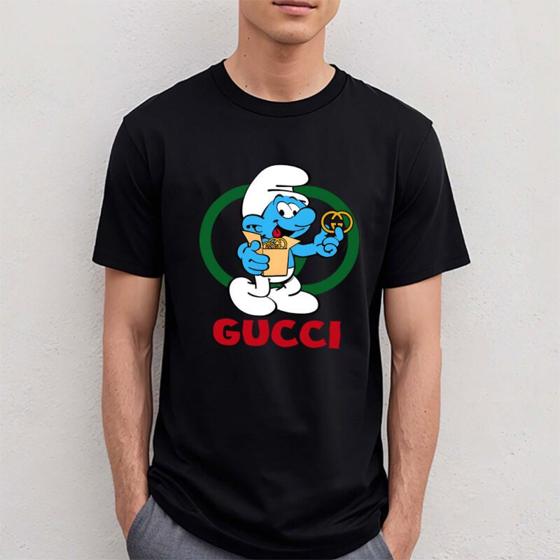The Smurfs Gucci Unisex T Shirt Cotton Tee TAT7464 4