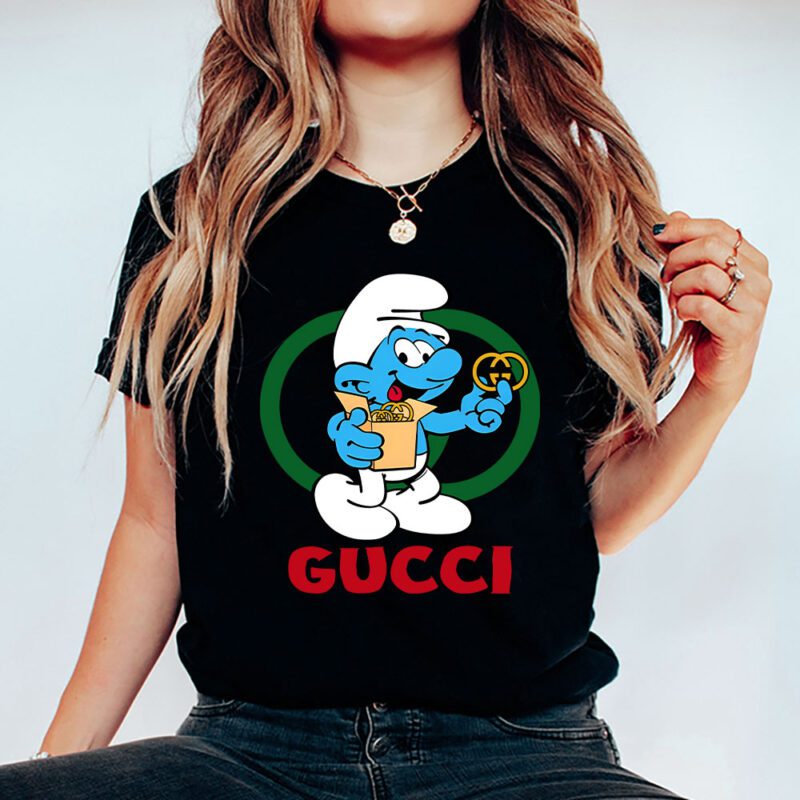 The Smurfs Gucci Unisex T Shirt Cotton Tee TAT7464 5