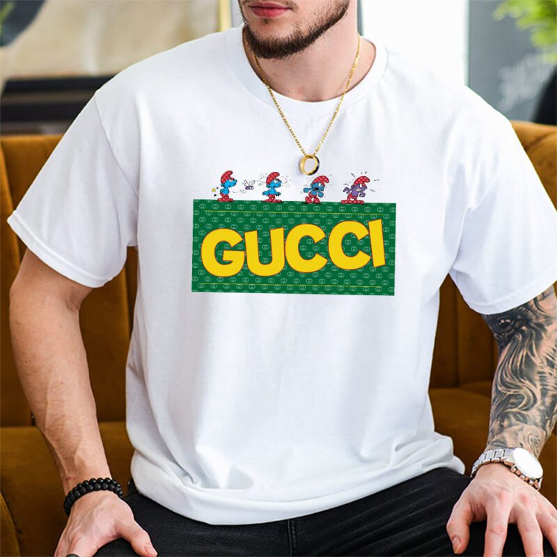 The Smurfs Gucci Unisex T Shirt Cotton Tee TAT7466 2