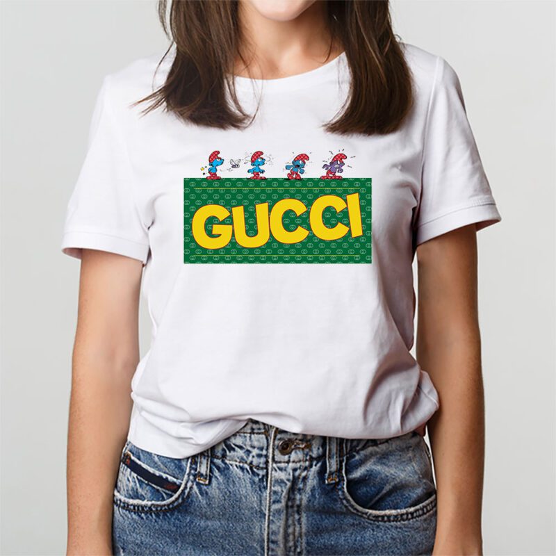 The Smurfs Gucci Unisex T Shirt Cotton Tee TAT7466 3