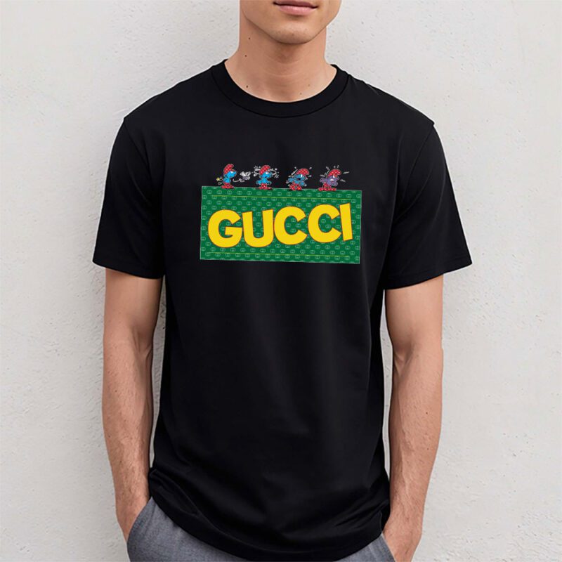 The Smurfs Gucci Unisex T Shirt Cotton Tee TAT7466 4