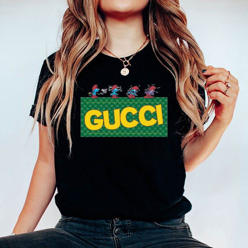 The Smurfs Gucci Unisex T Shirt Cotton Tee TAT7466 5