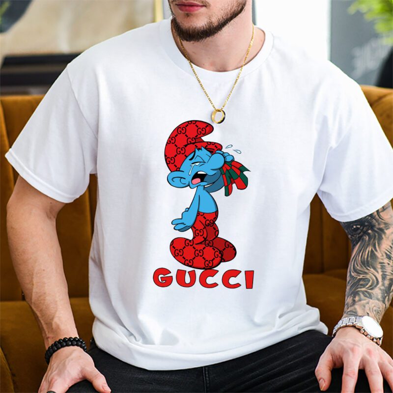 The Smurfs Gucci Unisex T Shirt Cotton Tee TAT7469 2
