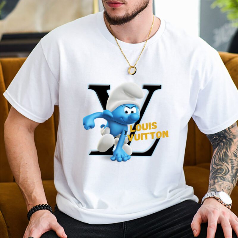 The Smurfs Louis Vuitton Brand Unisex T Shirt Cotton Tee TAT6603 1