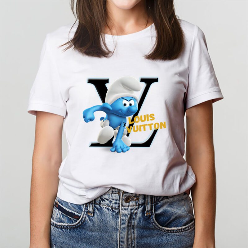 The Smurfs Louis Vuitton Brand Unisex T Shirt Cotton Tee TAT6603 2