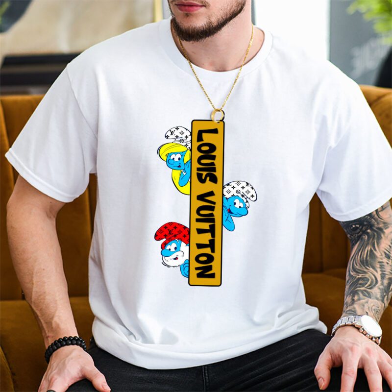 The Smurfs Louis Vuitton Unisex T Shirt Cotton Tee TAT8461 2