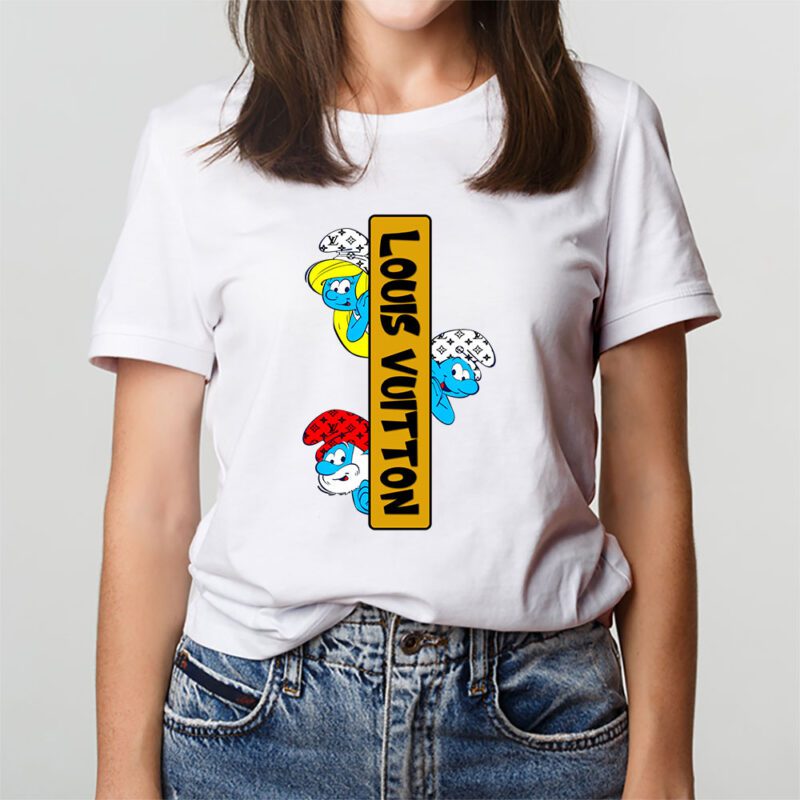 The Smurfs Louis Vuitton Unisex T Shirt Cotton Tee TAT8461 3