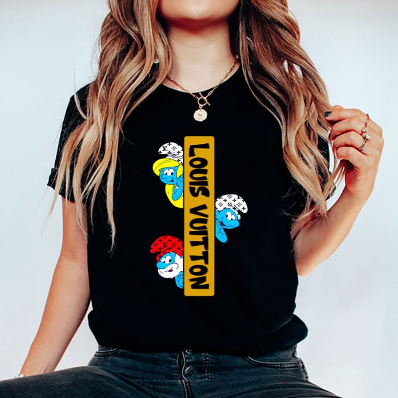 The Smurfs Louis Vuitton Unisex T Shirt Cotton Tee TAT8461 5
