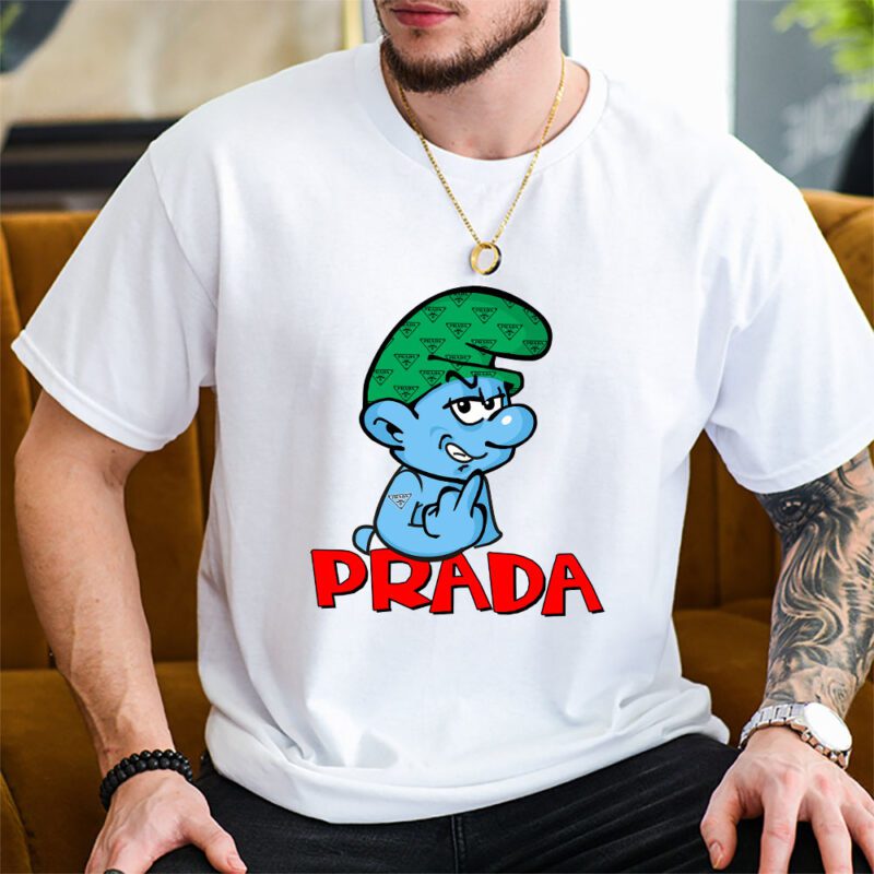 The Smurfs Prada Unisex T Shirt Cotton Tee TAT7484 2