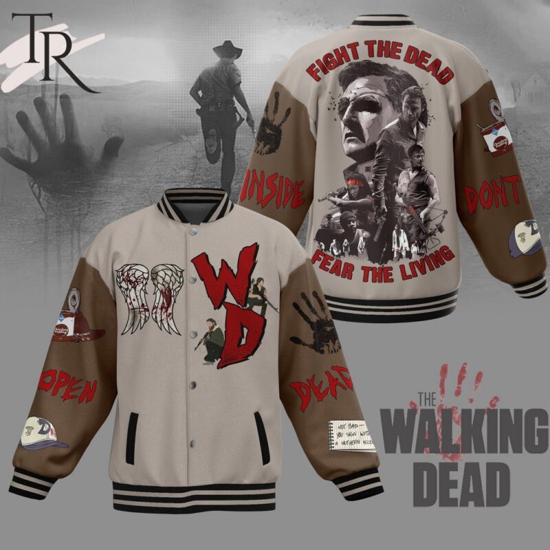 The Walking Dead Fight The Dead Fear The Living Baseball Jacket TBJ1159