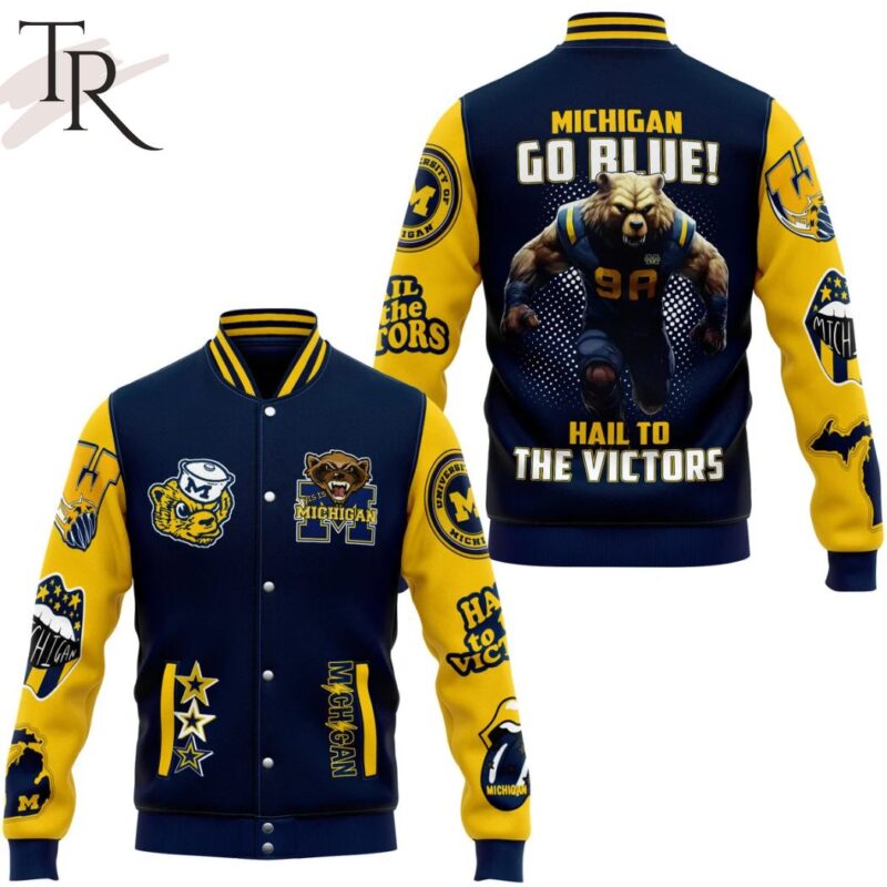 This Is Michigan Go Blue Hail To The Victors Baseball Jacket TBJ1163