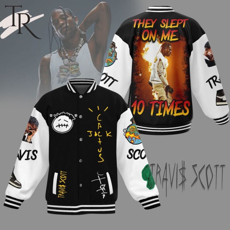 Travis Scott Cactus Jack They Slept On Me 10 Times Baseball Jacket TBJ1161