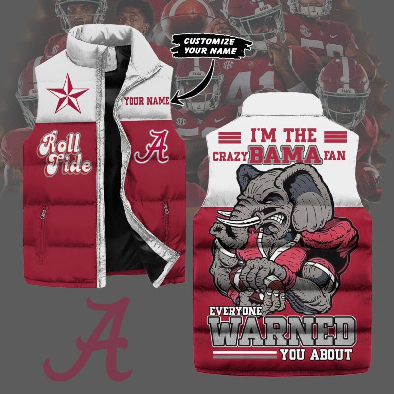 Alabama Crimson Tide football Sleeveless Coat Sleeveless Vest Gift For Fans CCS4220