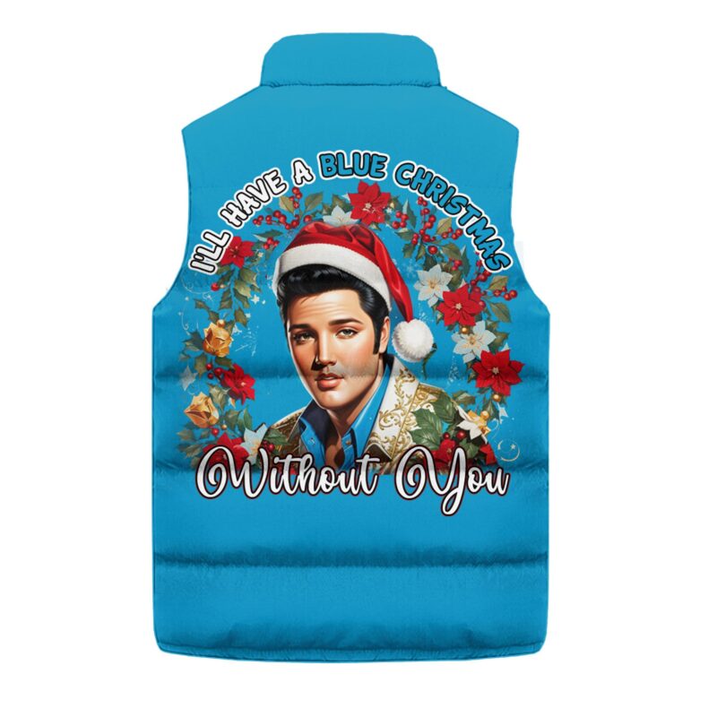 Blue Christmas Elvis Presley Sleeveless Coat Sleeveless Vest Gift For Fans CCS4097 2
